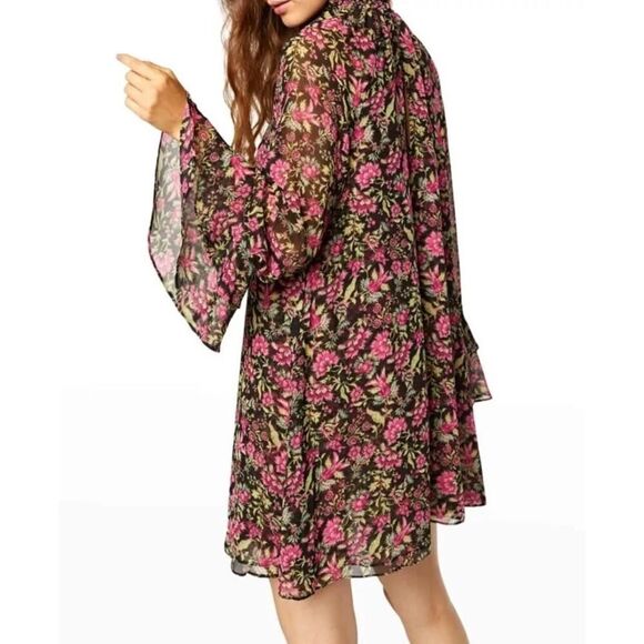 MISA Los Angeles Saint Floral Dress Belted Chiffon Mini Dress Small - Picture 4 of 11